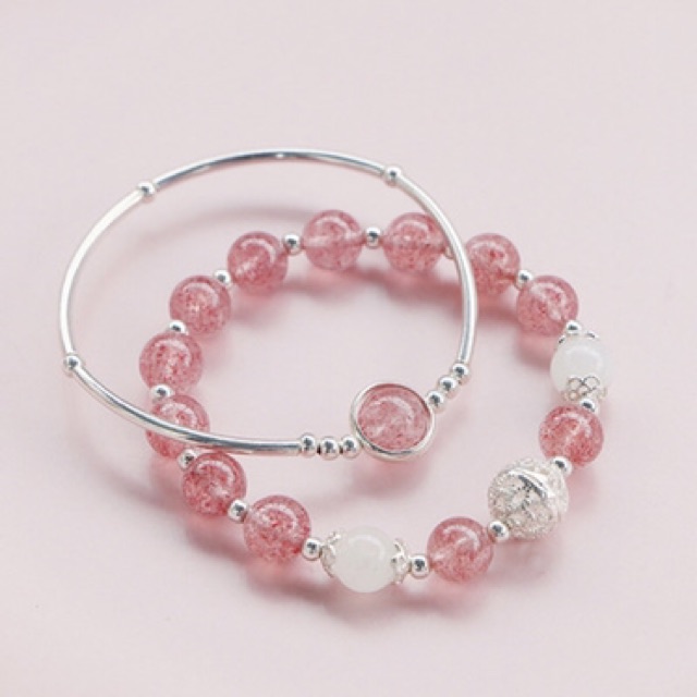 Vòng tay bạc mix hạt tròn TA dâu - MH496