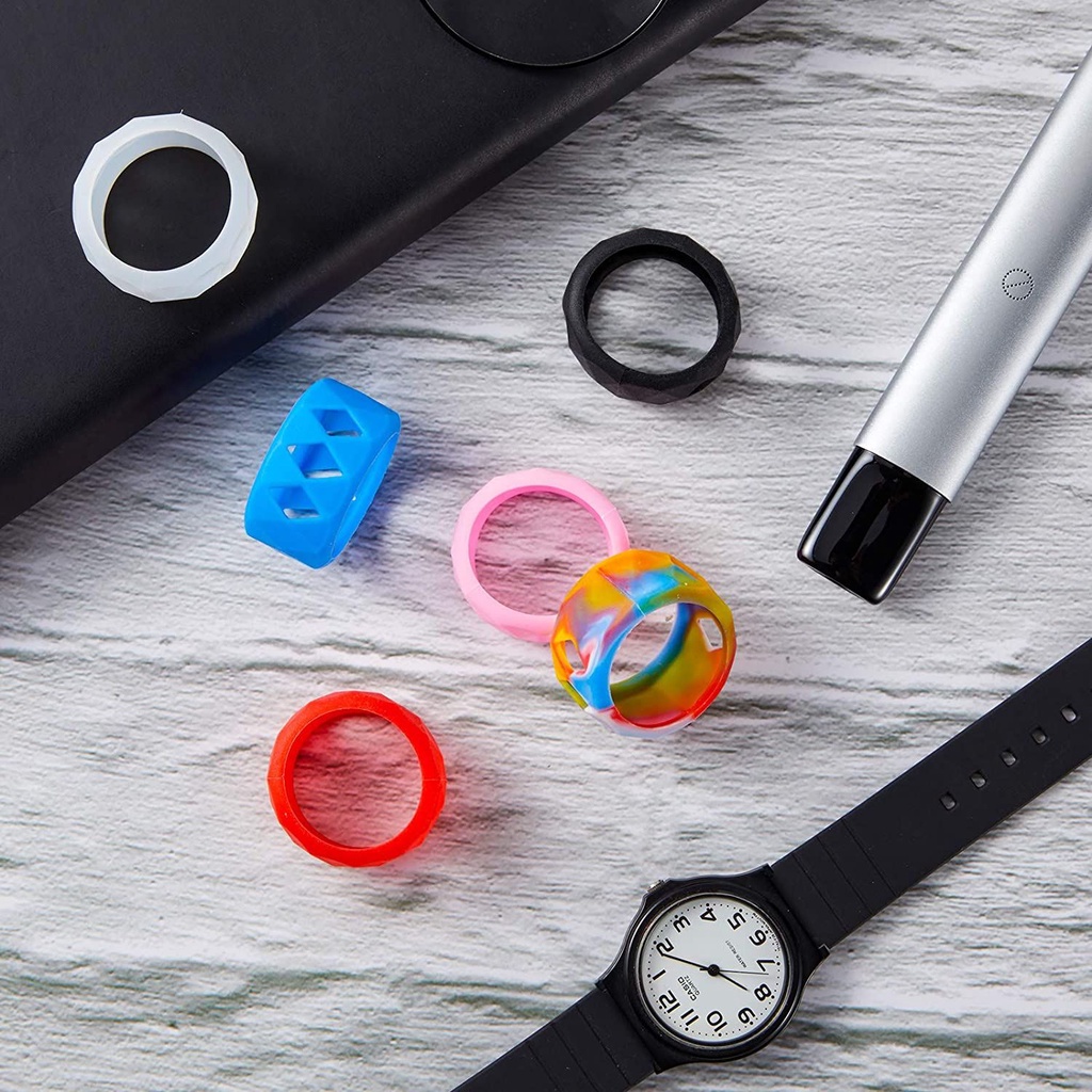 Vòng bảo vệ KUNHEV 25x17 mm bằng cao su silicon mềm chống trượt nhiều màu sắc