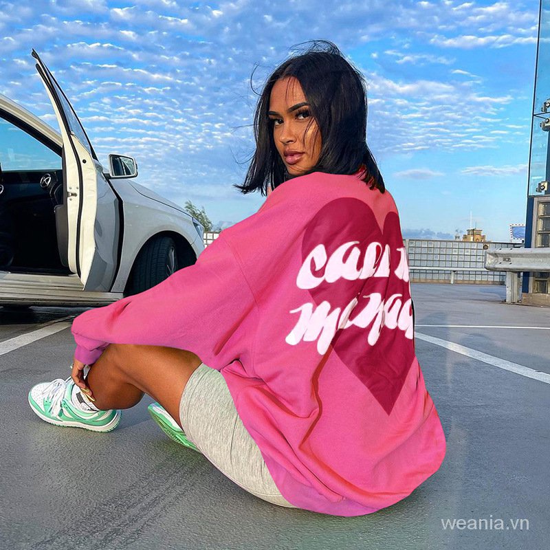 Áo hoodie in chữ thời trang đường phố