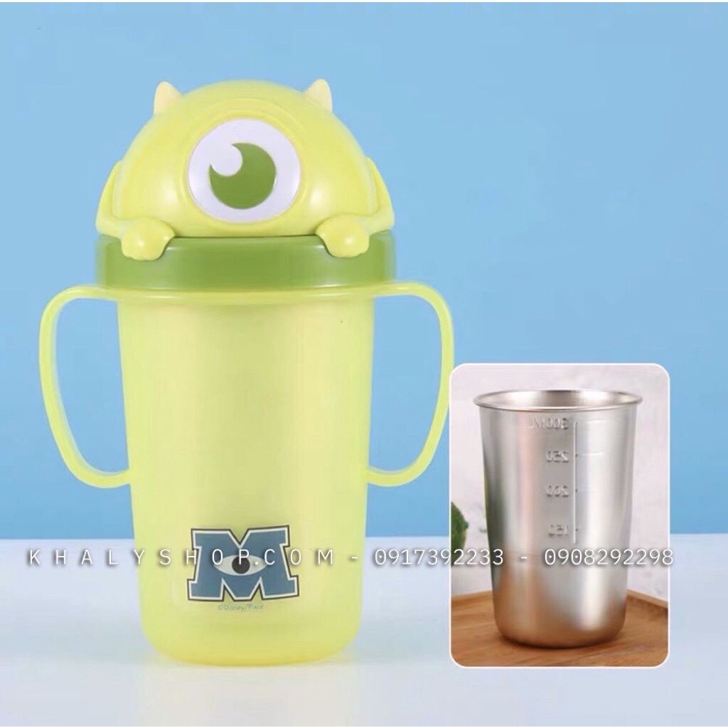 Bình tập uống có tay cầm hình nhân vật hoạt hình siêu iu cho Bé - 300ml -