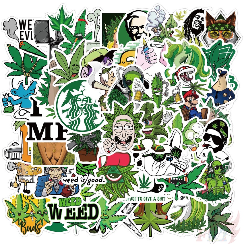 ❉ Kuso Funny Leaves Emoji Series 01 Stickers ❉ 50Pcs/Set Waterproof DIY Fashion Decals Doodle Stickers