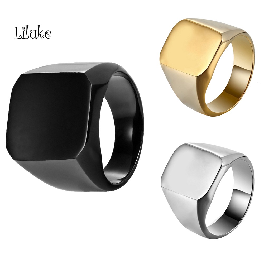 Nhẫn Bản Rộng Hình Vuông Cá Tính Cho Nam