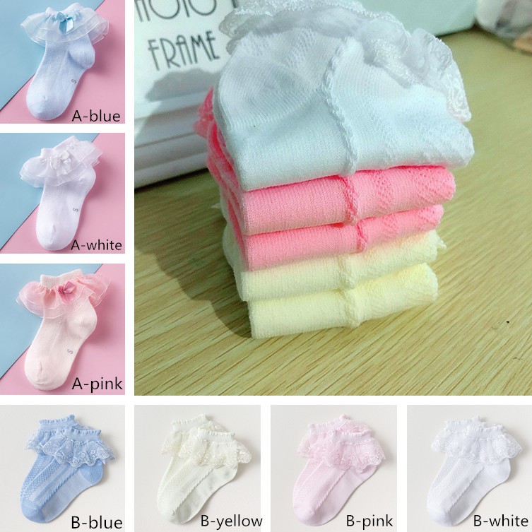 Vớ ren phối nơ kiểu cách công chúa cho bé gái