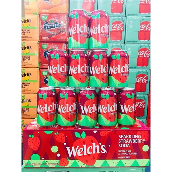 NƯỚC NGỌT MỸ WELCH'S DÂU/ Cocacola/ Shasta  (LỐC 6 LON)