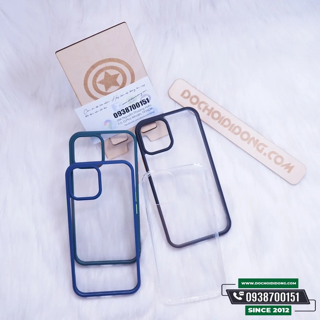 Ốp Lưng IPhone 12 Pro Max Mini Rock Viền Trong Lưng Trong Viền Màu Lưng Nhám Chống Sốc Tổng Hợp