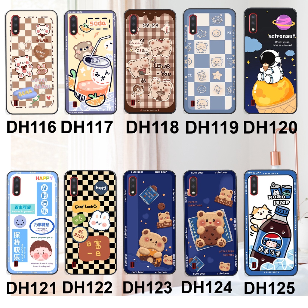 Ốp lưng Samsung A01 in hình 3D GẤU cute be@r, soda, happy day cực hot ,thời thượng