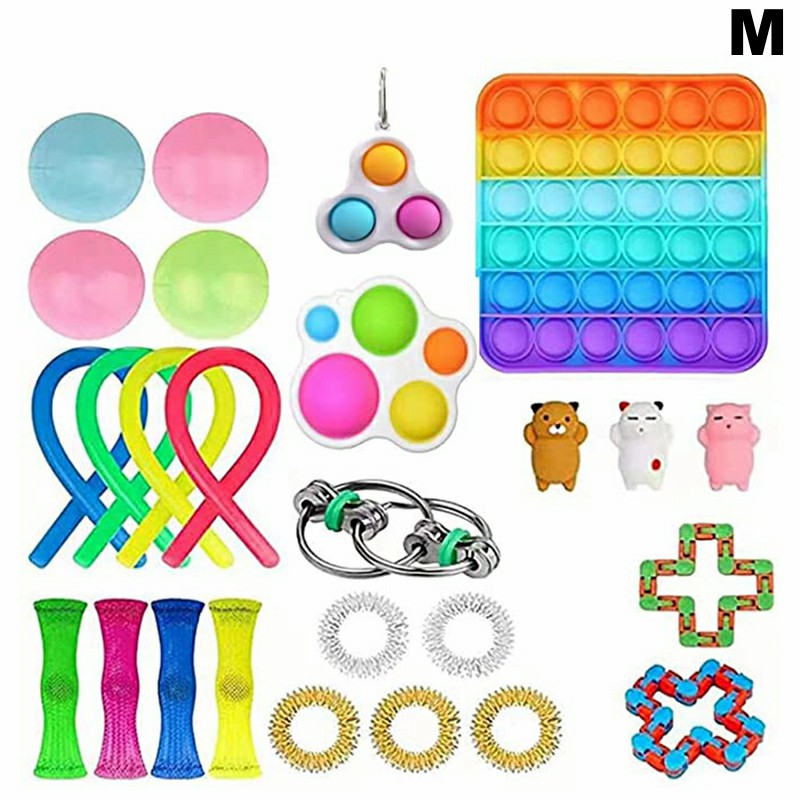 Set 22 đồ chơi vui nhộn giảm căng thẳng tiktok Push Pop It Fidget Bubble Sensory Toy Đồ Chơi giải stress bong bóng Trẻ Đồ Chơi Giáo Dục đồ chơi bé đồ chơi cho chơi Đồ chơi giải tỏa căng thẳng đàn stress  đồ chơi cho trẻ em bé trai bé gái