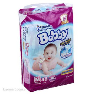 [gia re] Tã/Bỉm dán Bobby size M48/ L42/ XL38 - (mẫu mới) {chat luong}