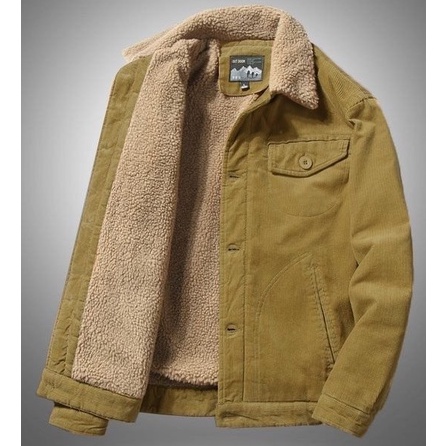 Áo khoác nam lót lông cừu cổ bẻ Áo Nhung Tăm nam đẹp cao cấp hàng hiệu mặc thu đông siêu ấm áp M5