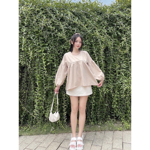 BIBOO - Áo babydoll xòe tay dài phồng LOVEY TOP