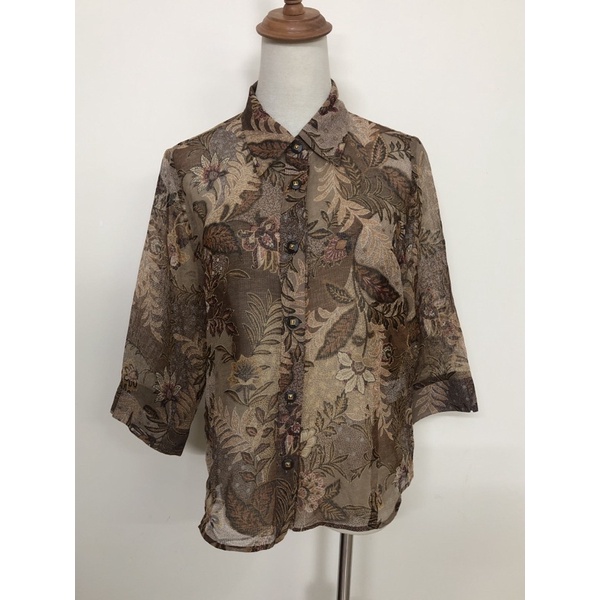 size M to L áo sơ mi lưới thô vintage Nhật 2hand mới đét