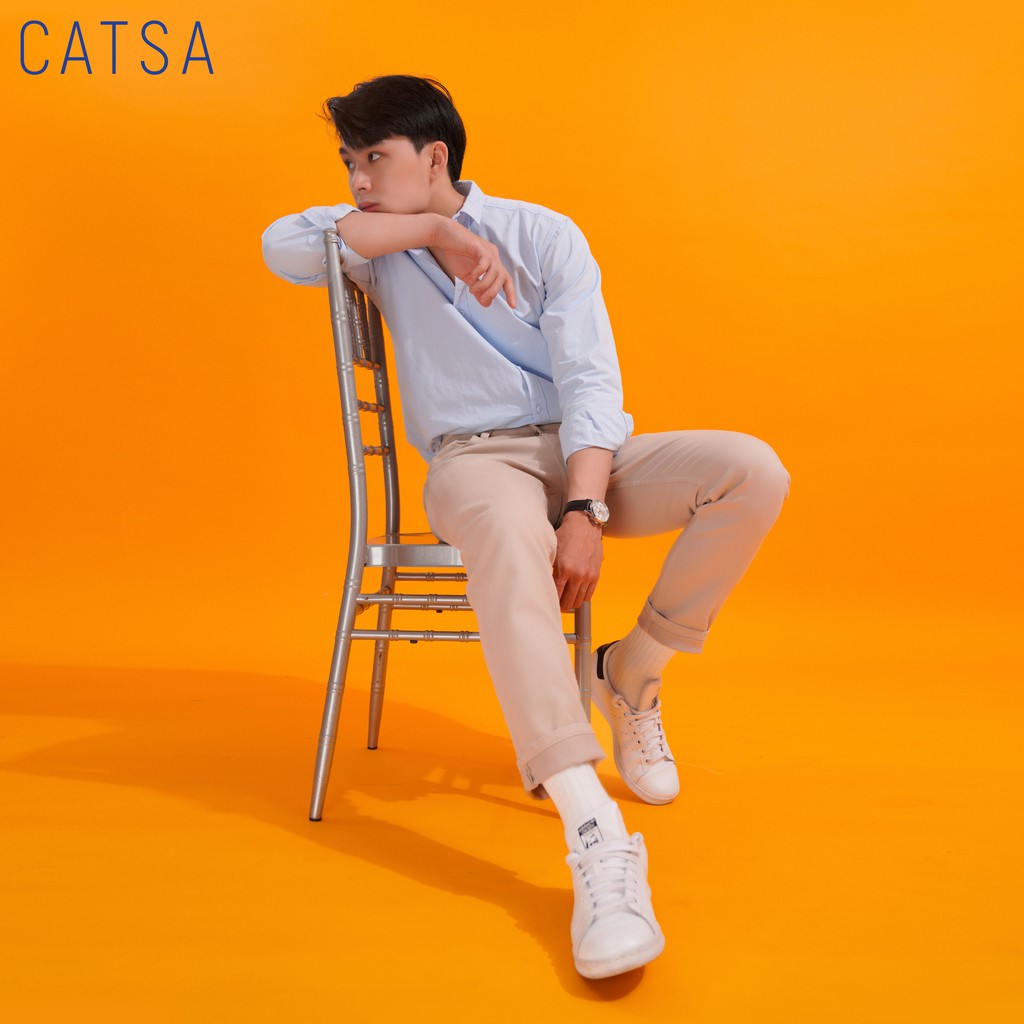 CATSA Áo sơ mi Oxford xanh biển ASC272
