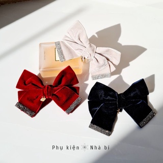 Cột/ kẹp tóc nơ phong cách retro Nhà bí
