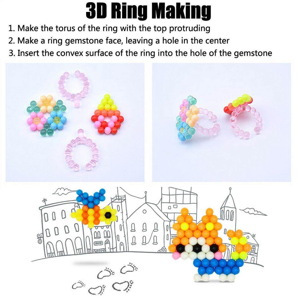 Bộ Đồ Chơi Xếp Hình 1500 Hạt Nước Ma Thuật Sáng Tạo Cho Bé