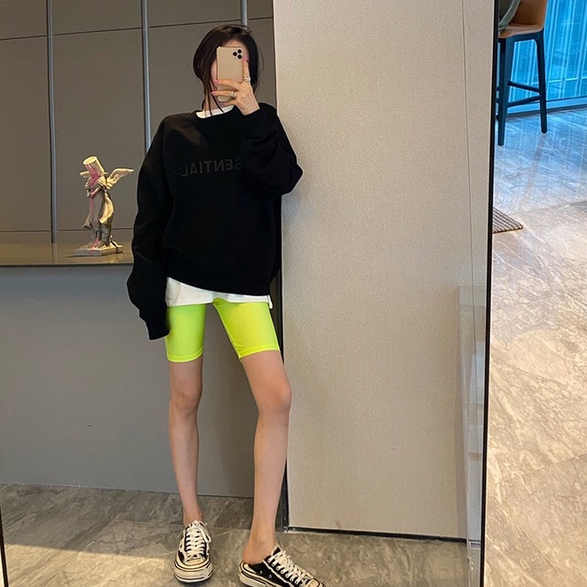 QKOOLE  Áo thun nữ tay dài cổ lọ dáng rộng phong cách Hàn Quốc