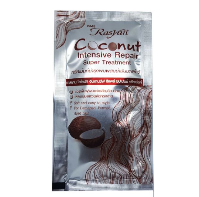 Kem Ủ Tóc Dừa Siêu Mềm Mượt RASYAN Coconut Intensive Repair Super Treatment 30ml - Thái Lan | BigBuy360 - bigbuy360.vn