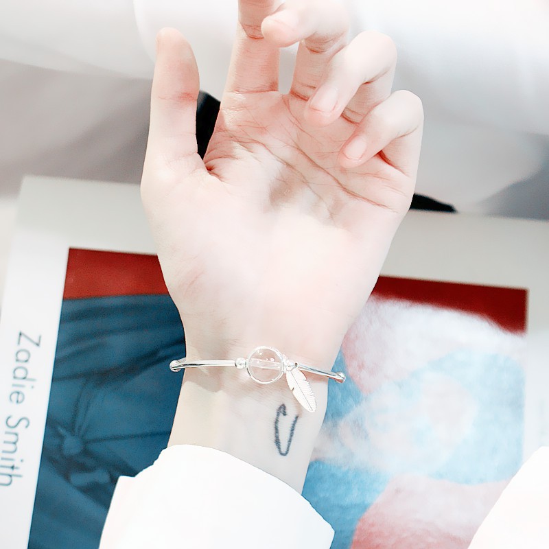 Vòng Đeo Tay Đính Đá Pha Lê Màu Hồng Phong Cách Hàn Quốc