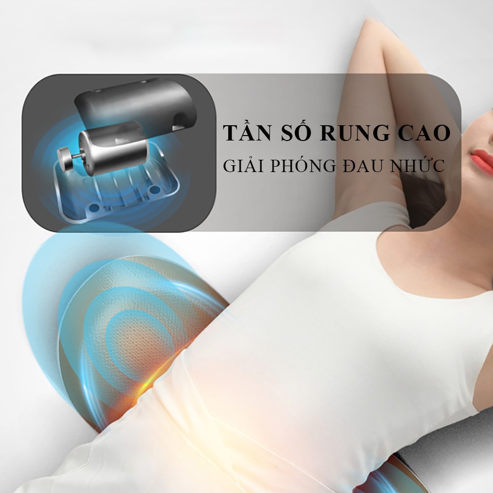 Máy massage lưng, massage cột sống có điều khiển, sưởi ấm hồng ngoại, 3 cấp độ rung, phục hồi cơ bắp