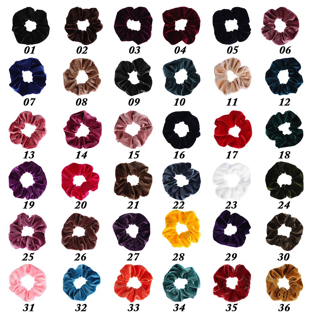 Dây buộc tóc vải nhung co giãn nhiều màu thời trang cho nữ