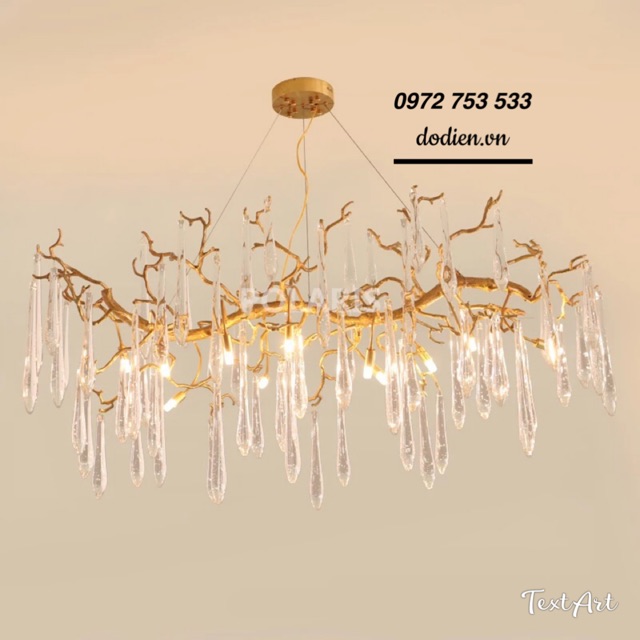 Đèn chùm pha lê cao cấp đèn serip phòng khách bàn ăn hiện đại