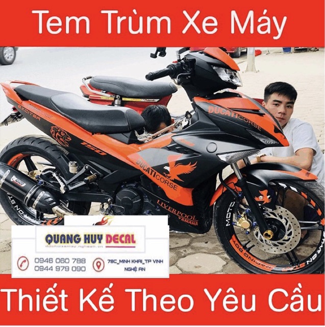 Tem trùm xe exciter 150 cam đen nhám đại bàng đẹp, độ team trùm decal xe máy ex dán đời 2015-2020