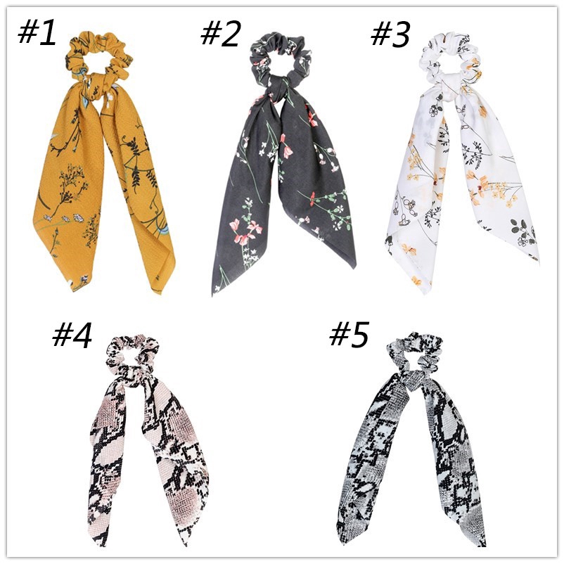Dây buộc tóc bằng vải in họa tiết dễ thương xinh xắn phong cách thời trang Hàn Quốc