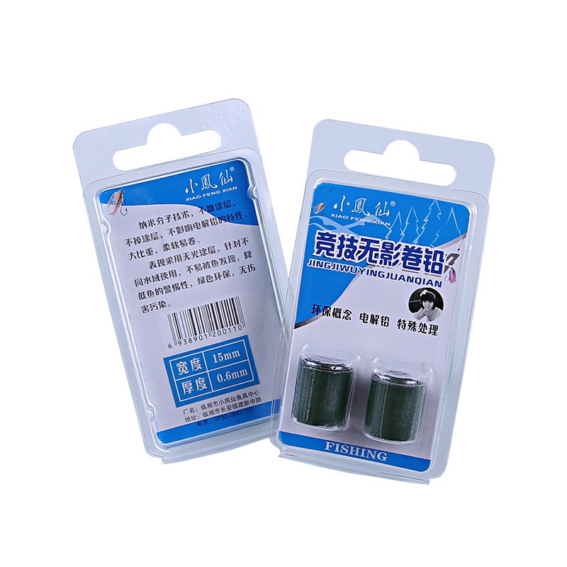 chí là cuộn, chì câu cá tiểu phượng hoàng, vỉ 2 cuộn, chì câu cá