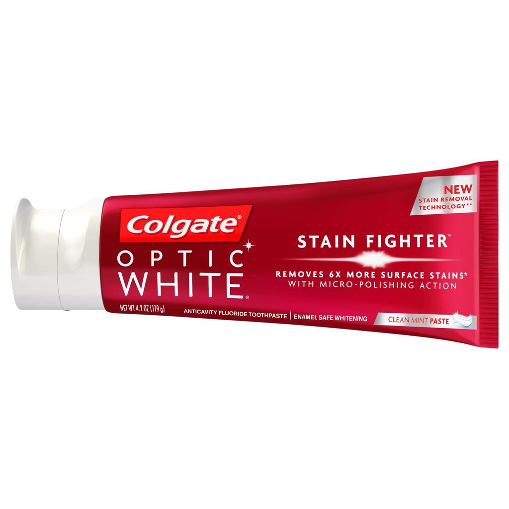 Kem đánh răng Colgate Optic white 119g Mỹ Cam Kết Chính Hãng