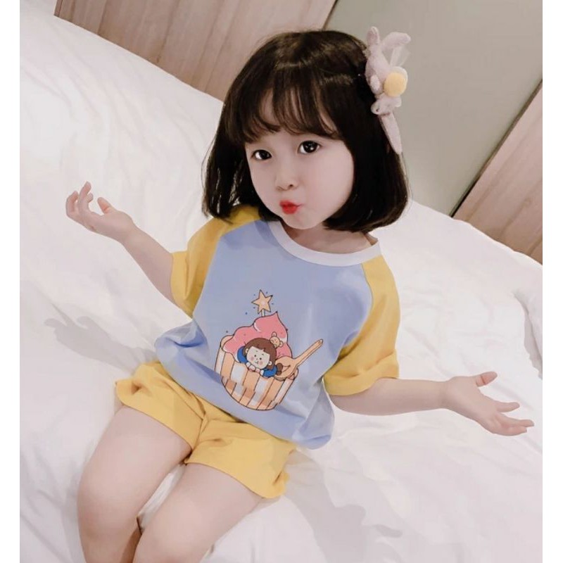 Bộ Cộc Tay Bé Gái 8-18kg Chất Coton Siêu Mềm Mát hàng Minky Mom 🌈Quần Áo Trẻ Em Hè 2021-6