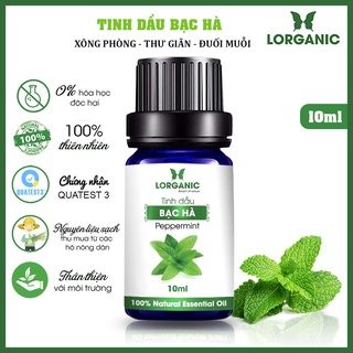 Tinh dầu bạc hà Lorganic Peppermint 100% Natural Essential Oil 10ml, 50ml