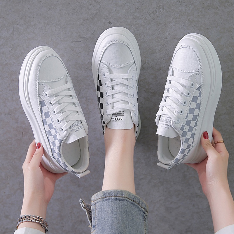 Giày thể thao IELGY đế dày màu trắng thời trang cho nữ