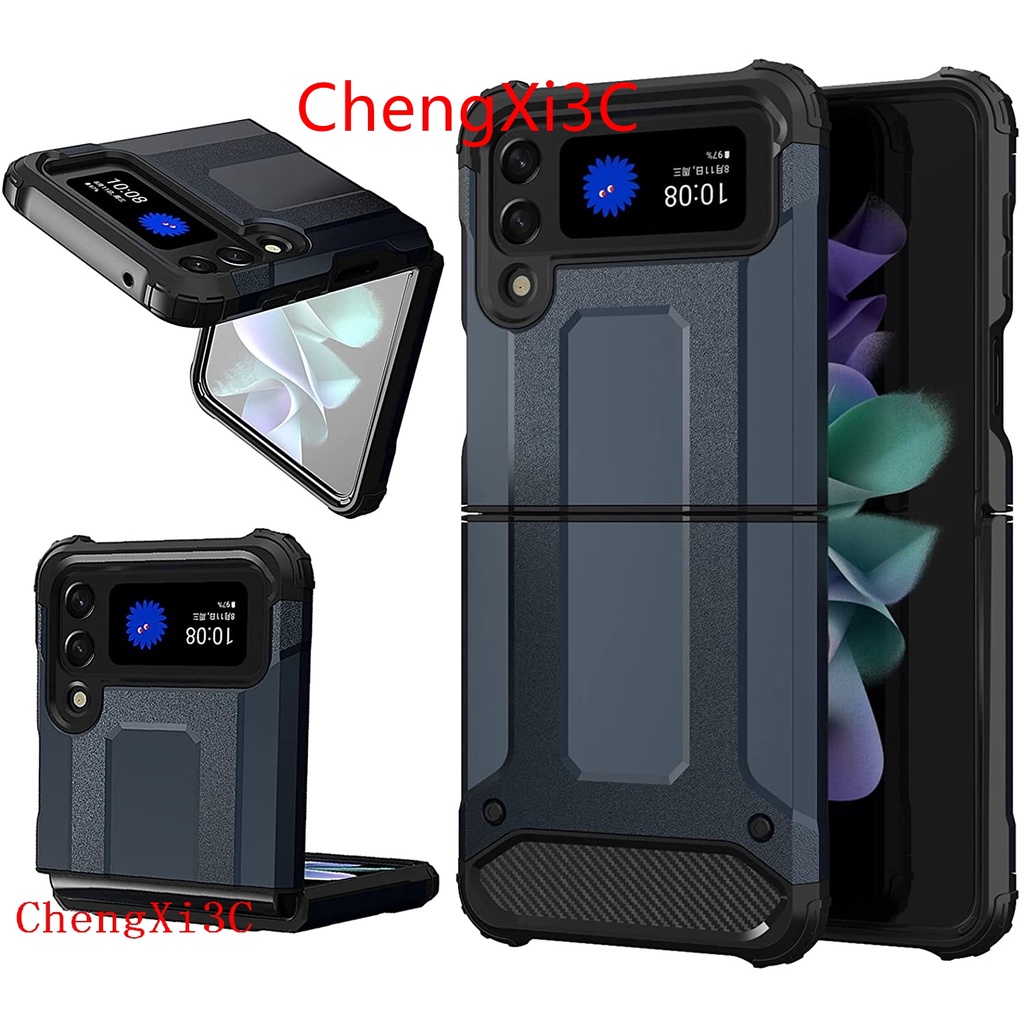 Galaxy Z Flip 3 Ốp lưng Galaxy Z Flip 3 Túi khí chống va đập chất liệu kép Vỏ chống va đập Bao đựng điện thoại di động hai trong một mềm và cứng Vỏ điện thoại gấp được làm để bảo vệ chống rơi