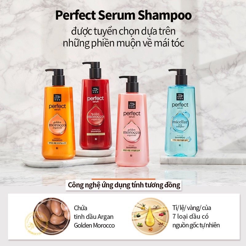 Bộ Dầu Gội Và Xả Mise En Scene Perfect Serum Shampoo And Conditioner 680ml