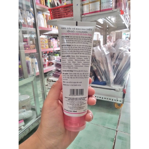 Gel tẩy tế bào chết umi -Yến đỏ -collagen chai 100ml