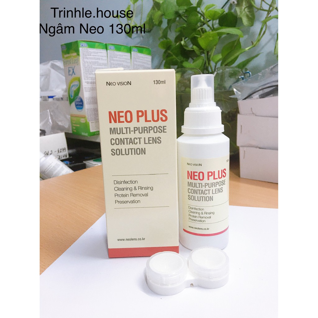 Nước ngâm lens Neo Plus 130ml - dung dịch mngâm rửa kính áp tròng Neo Hàn Quốc Neo Vision - Tặng khay.