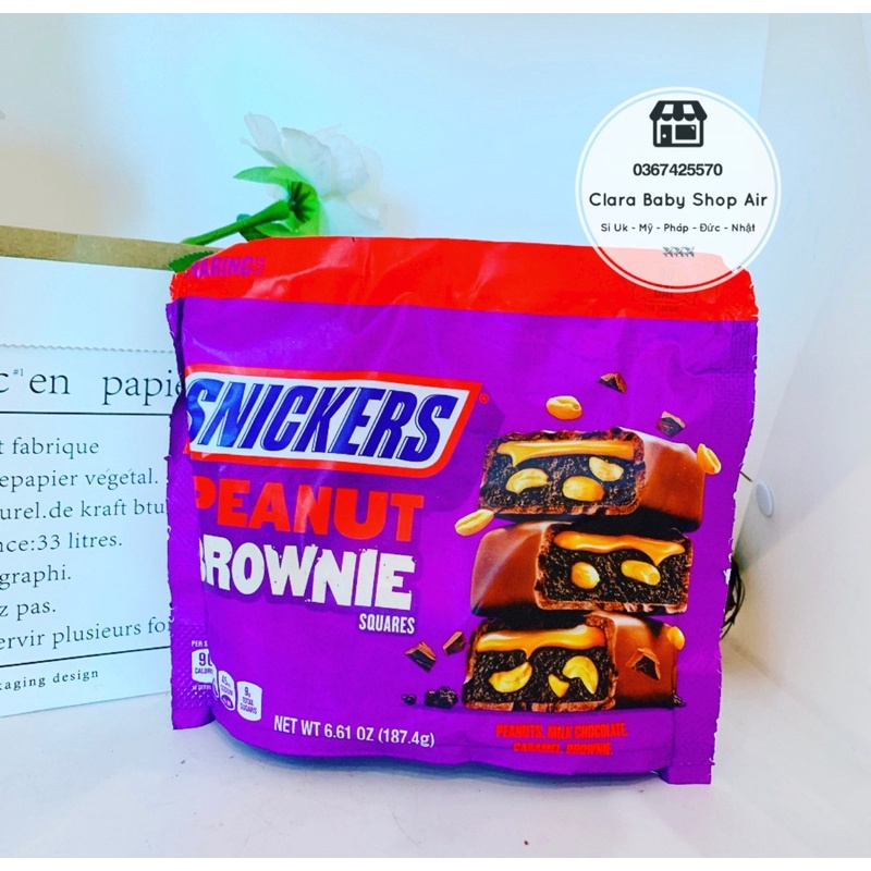 (Air/ Mỹ) Sô cô la Snickers nhân hạnh nhân , đậu phộng của Mỹ 196,5g