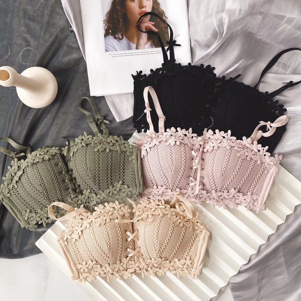 Áo Lót Nữ Nâng Ngực Đệm Su Mút Mỏng Không Gọng 2 Dây Cài Sau Chống Tuột Hieu Store24h - 945