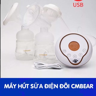 Máy hút sữa điện đôi Cmbear 9 tốc độ hút cực khỏe- Tặng kèm 10 túi trữ sữa