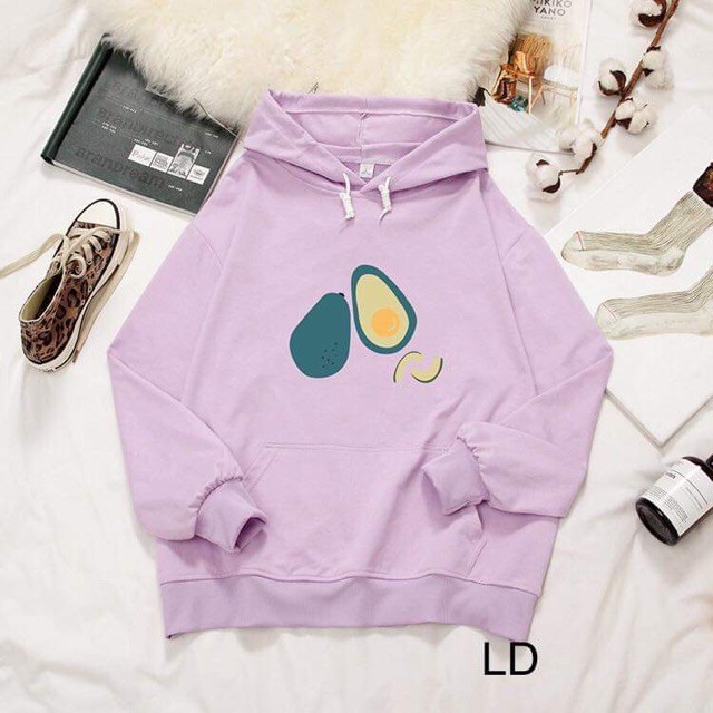 [FREESHIP ĐƠN TỪ 50K] Áo hoodie hai quả bơ cắt miếng LDU1019