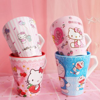 🌻ly nhựa có quai tay cầm kitty doremon 🎀 kitty house