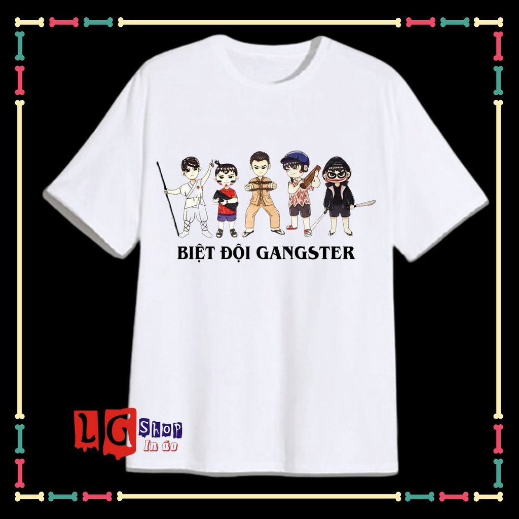 ÁO THUN BIỆT ĐỘI GANGSTER-SANS UNDERTABLE CHO CHO BÉ TRAI ( ĐỦ SIZE ÁO, TỪ 10KG ĐẾN 90KG)