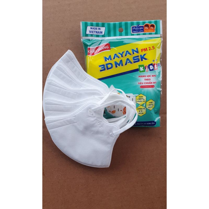 Khẩu Trang y tế 3D MAYAN Mask Pm 2.5 Medi, Màng Lọc N95 trẻ em