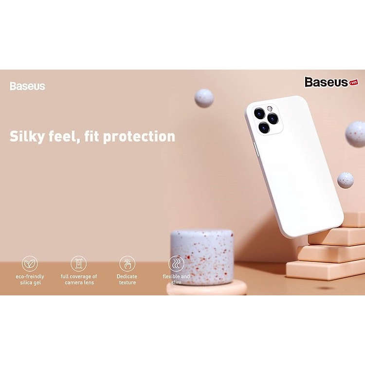 Ốp lưng kháng khuẩn Baseus Liquid Silica Gel Protective Case dành cho iPhone 12 Promax/ 12 Pro_ Hàng Chính Hãng