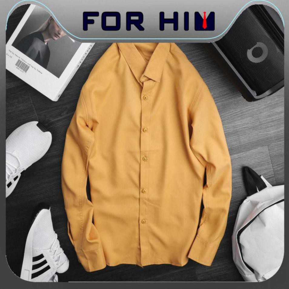 Áo sơ mi trơn big size FOR HIM-523D, form body, chất lụa chống nhăn Chính hãng