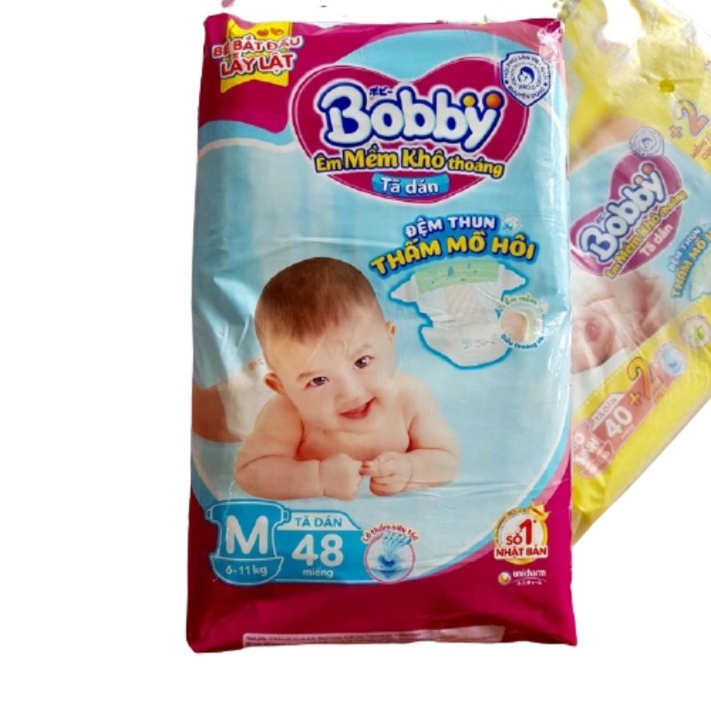 Tã dán Bobby siêu thấm size S56,M48..