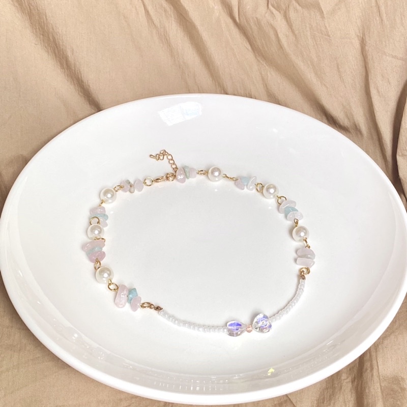 Vòng cổ hạt cườm mix đá Handmade