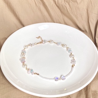 Vòng cổ hạt cườm mix đá Handmade