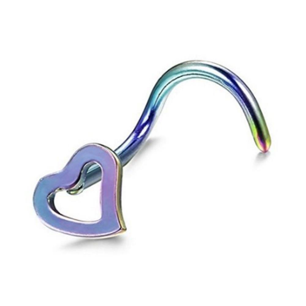 Khuyên Mũi Hình Trái Tim Bằng Thép Không Gỉ Q4T7 Thời Trang Đơn Giản Cho Nữ