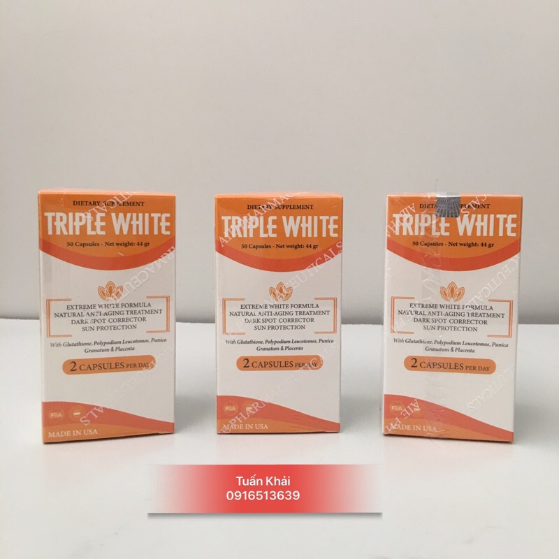 [ Chính Hãng ] Viên Uống Triple White | Viên Uống Glutathione 1200mg - 50 viên