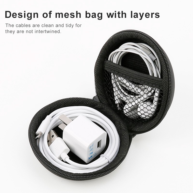 Túi Baseus đựng tai nghe/ USB cáp sạc đa năng hình tròn nhỏ gọn